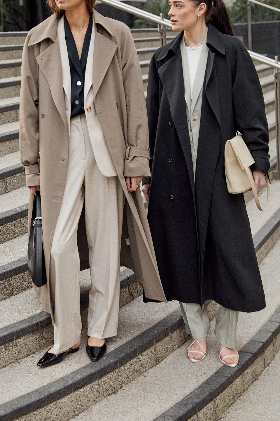 Oak + Fort OVERSIZED TRENCH COAT black size XS thumbnail