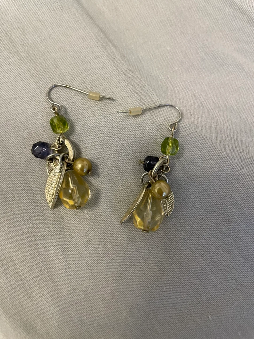 Dangle Earrings with Beads and Leaves image indicator(2)