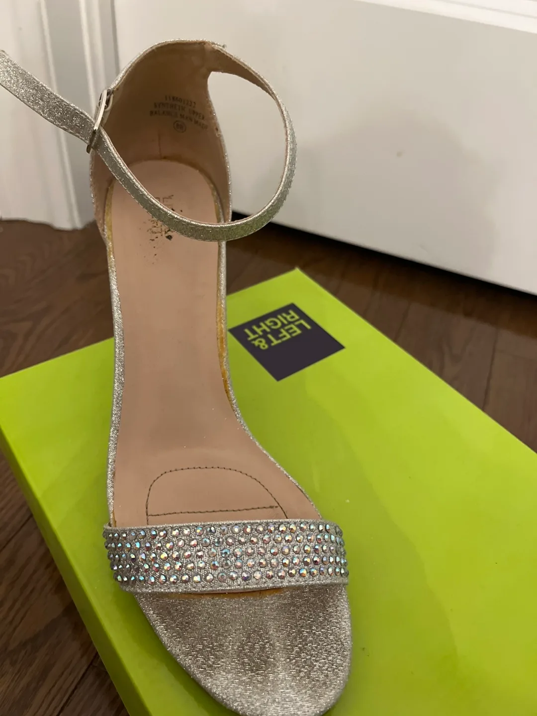 Silver Glitter Ankle Strap Sandals image indicator(2)