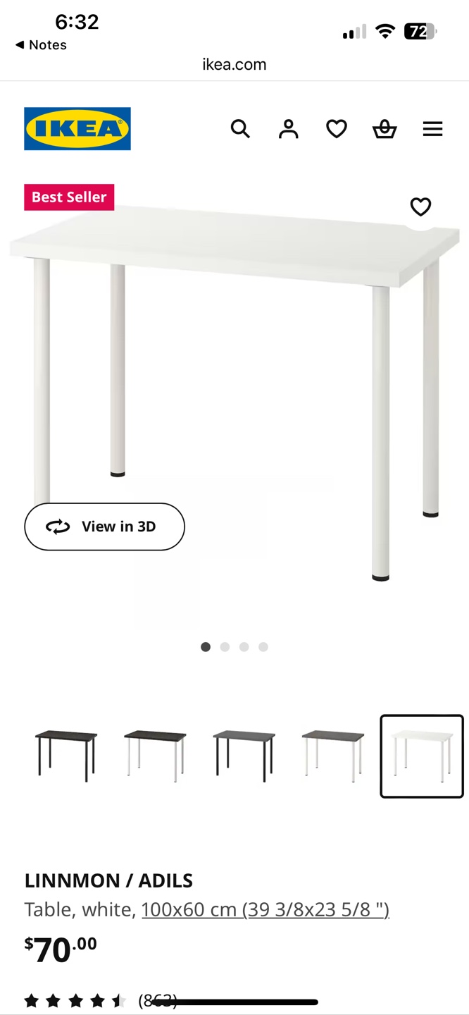 IKEA TEODORES Chair and LINNMON/ADILS Table Set - photo 5