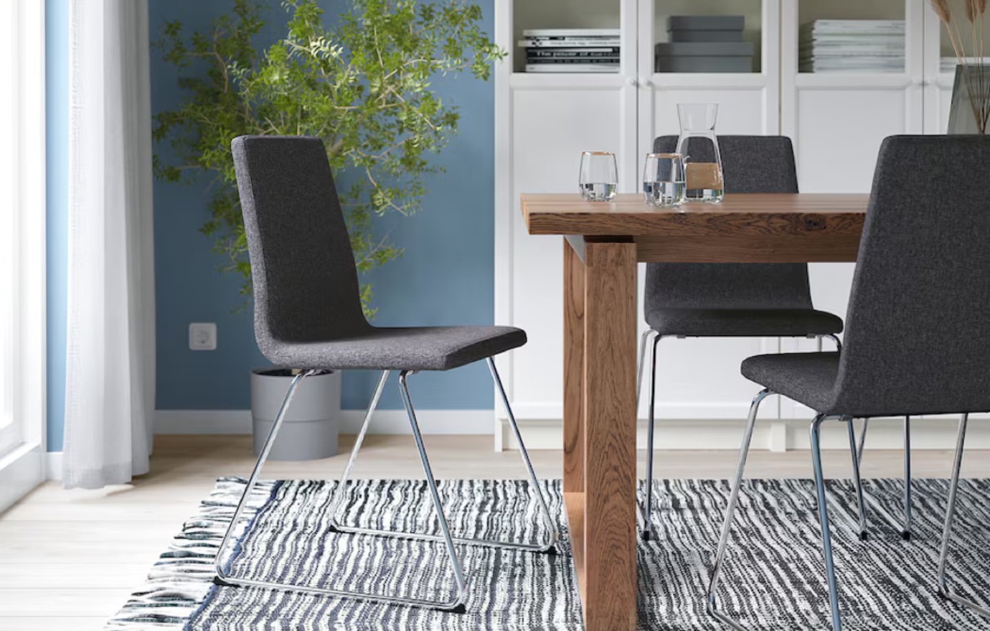 6 pcs IKEA LILLÅNÄS Dining Chair - Grey