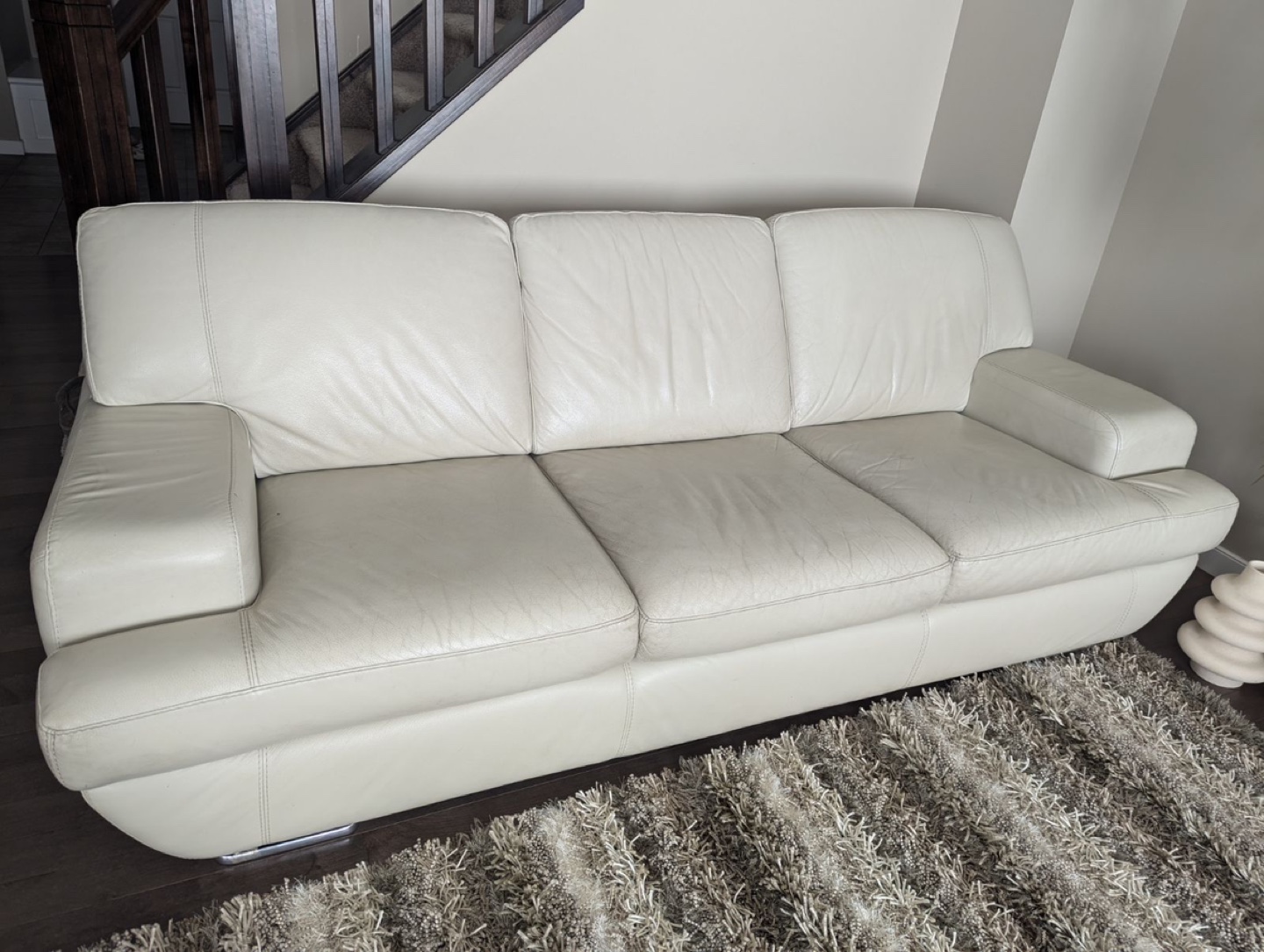 Top grain modern Leather beige  Sofa/couch