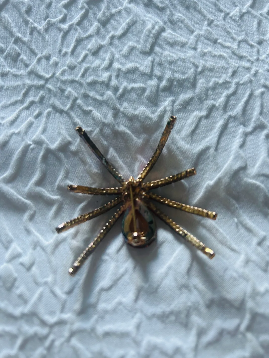 Gold Tone Rhinestone Spider Brooch image indicator(3)