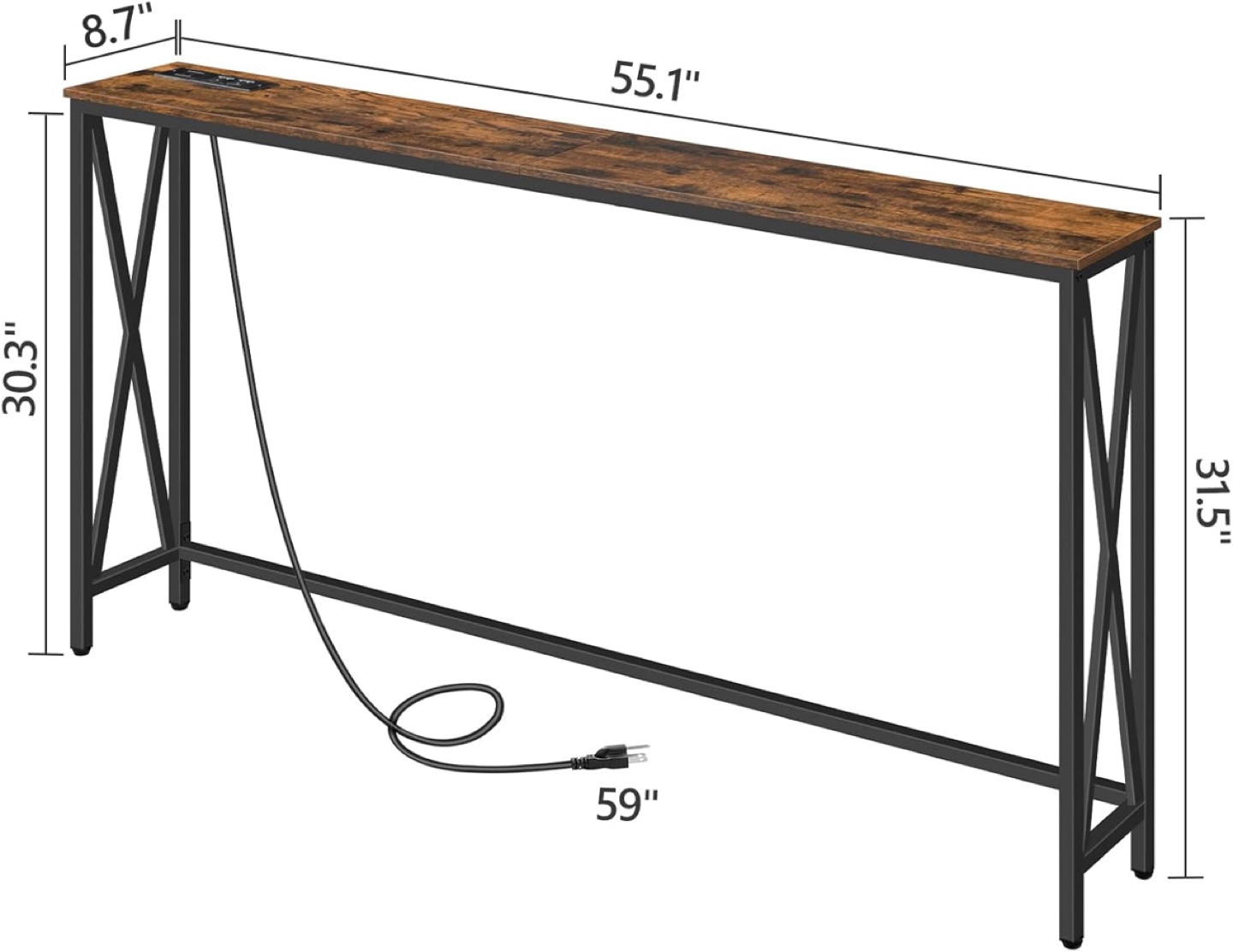 Console Table with Built-in Outlets - photo 2
