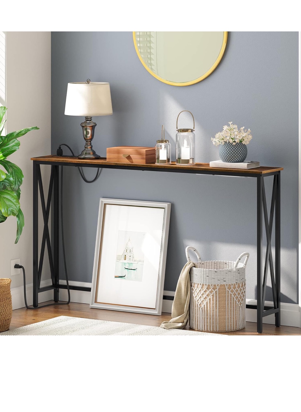 Console Table with Built-in Outlets