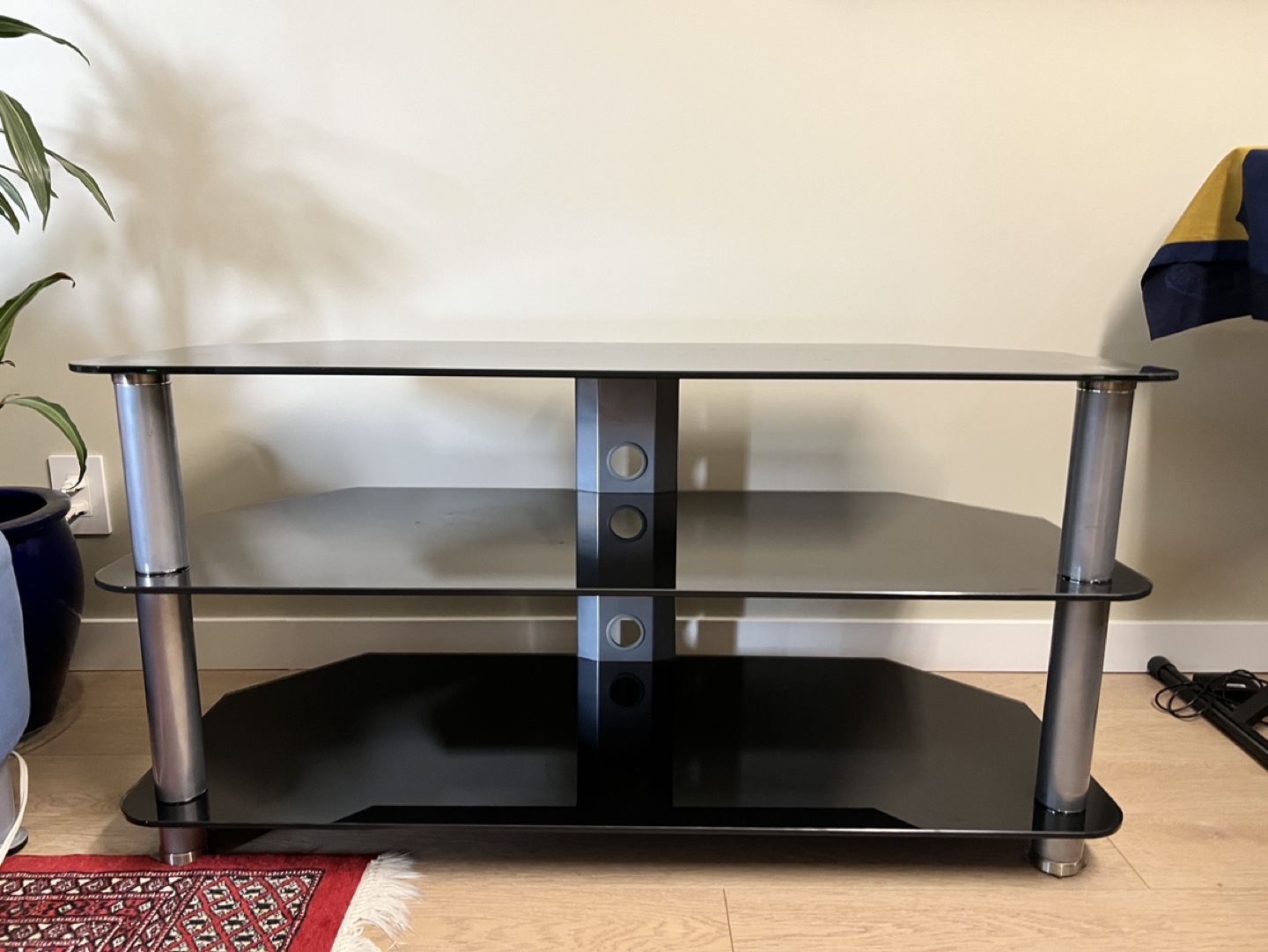 Black Glass TV Stand - photo 2