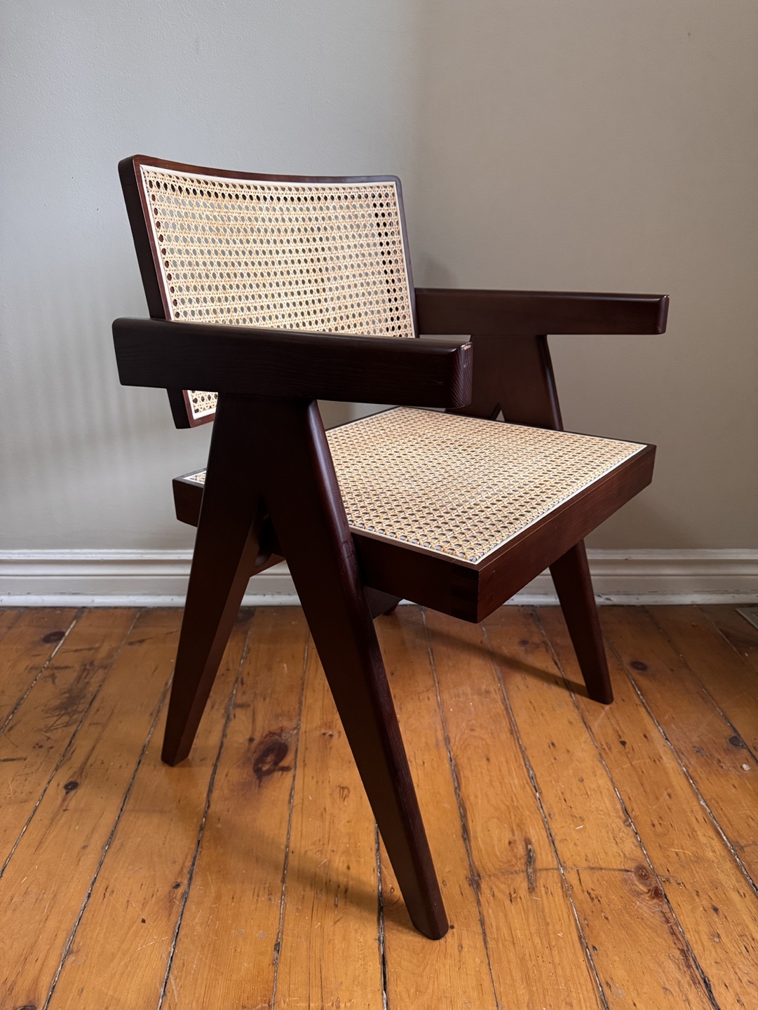 Mid Century Modern Rattan Accent Chair