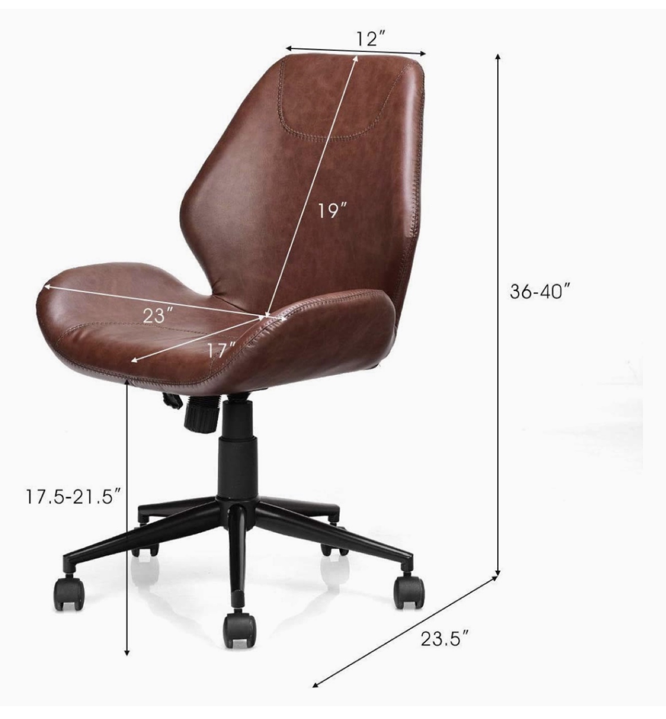 Brown PU Leather Office Chair - photo 4