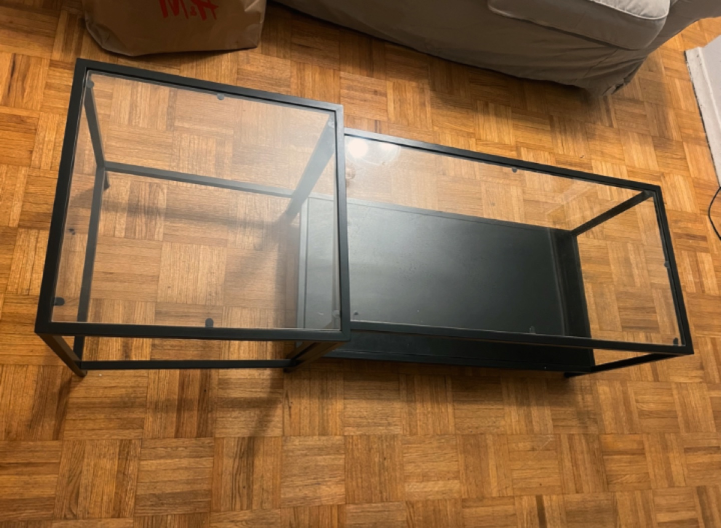 Glass Coffee Table Set - photo 3