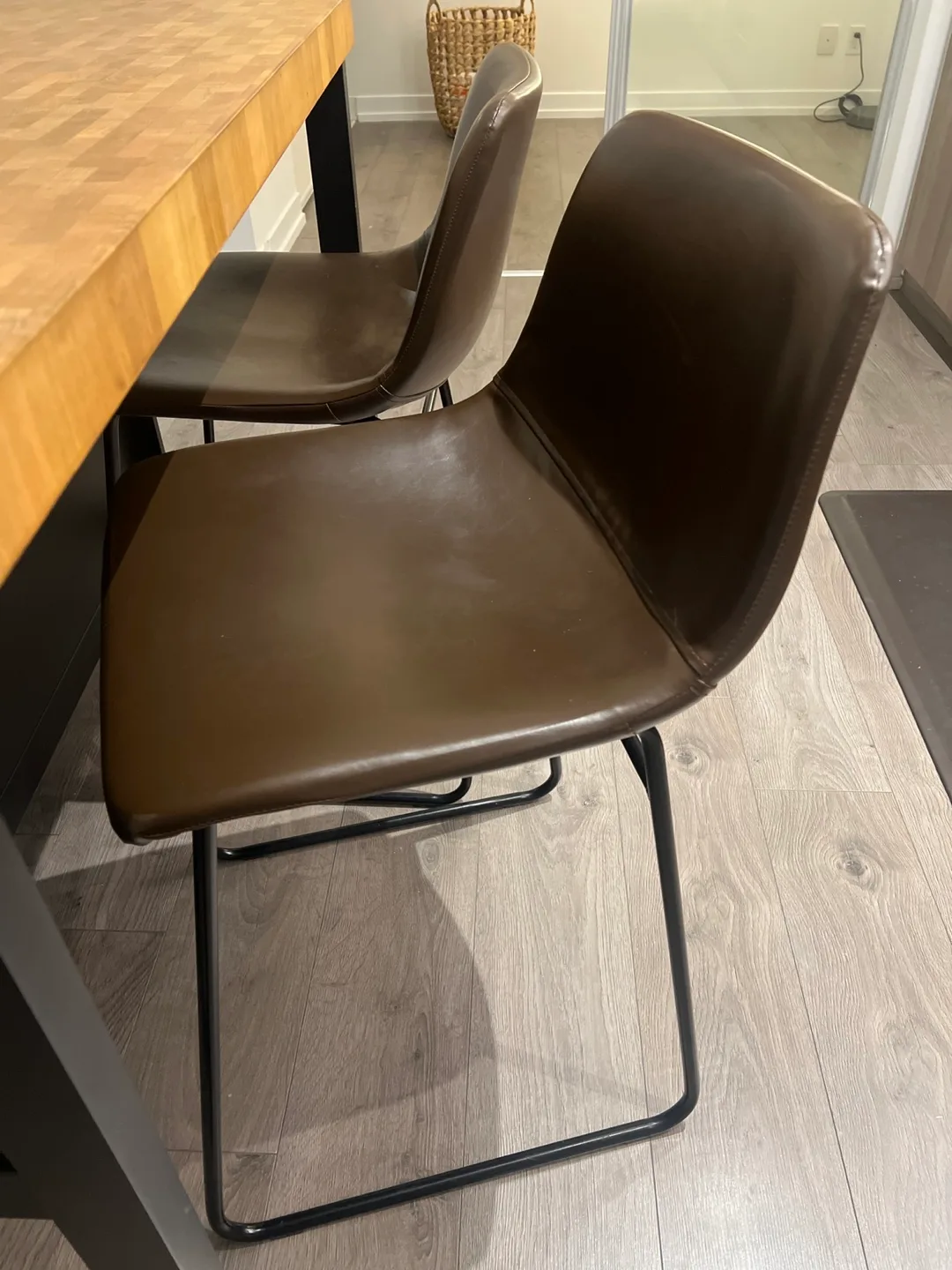 IKEA VADHOLMA Kitchen Island - Black/Oak *includes 2 chair* image indicator(8)