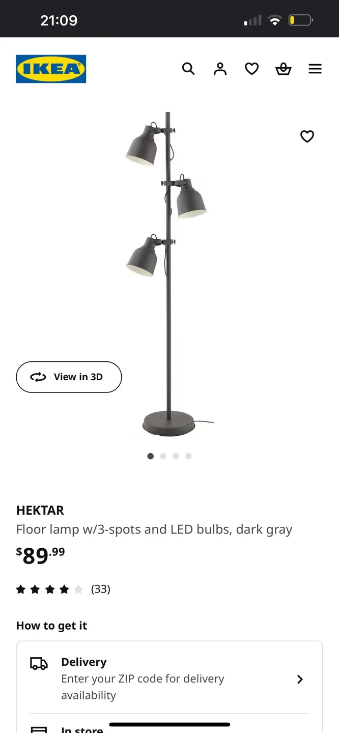 IKEA 3-Light Floor Lamp - Dark Gray image indicator(8)