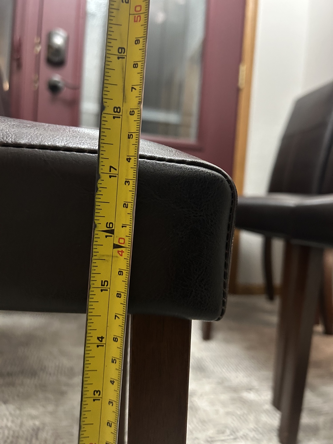 Set of 6 Brown Faux Leather Dining Chairs - photo 4
