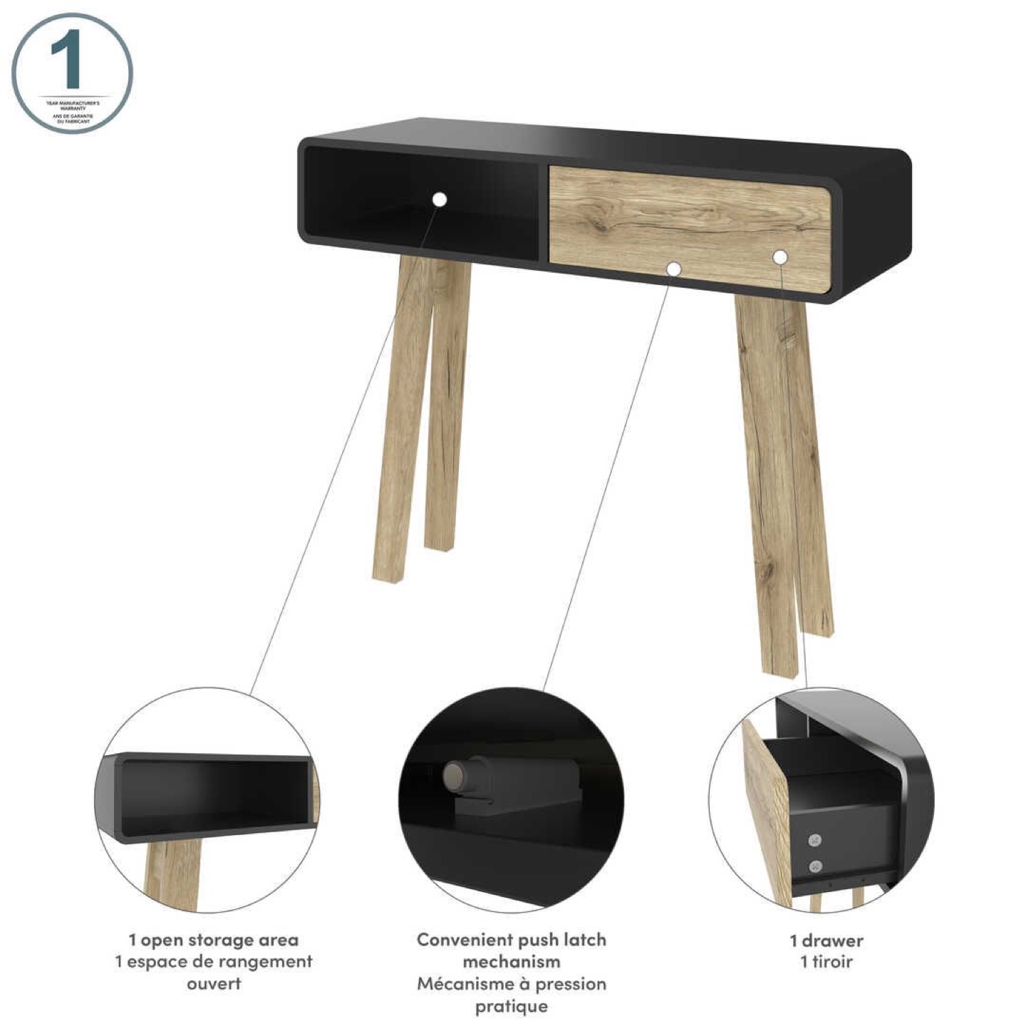 Modern Console Table with Drawer - photo 5