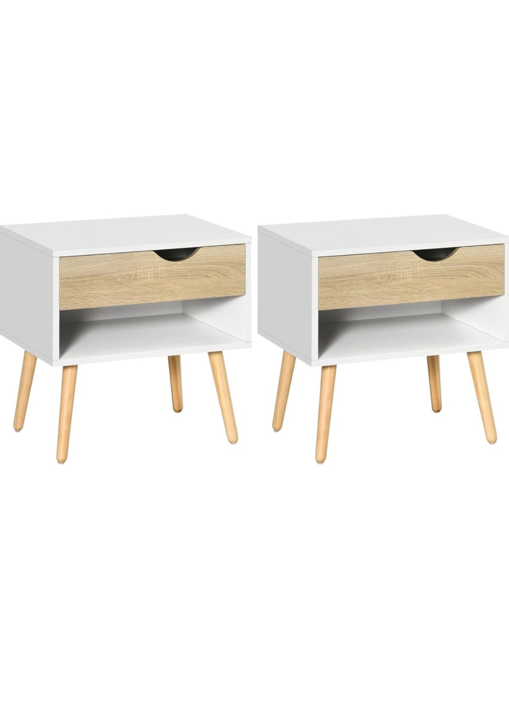 Set of 2 Nightstands with Drawers