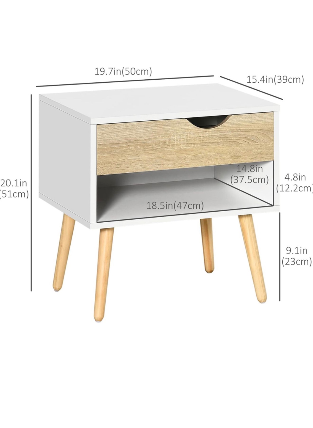 Set of 2 Nightstands with Drawers - photo 4