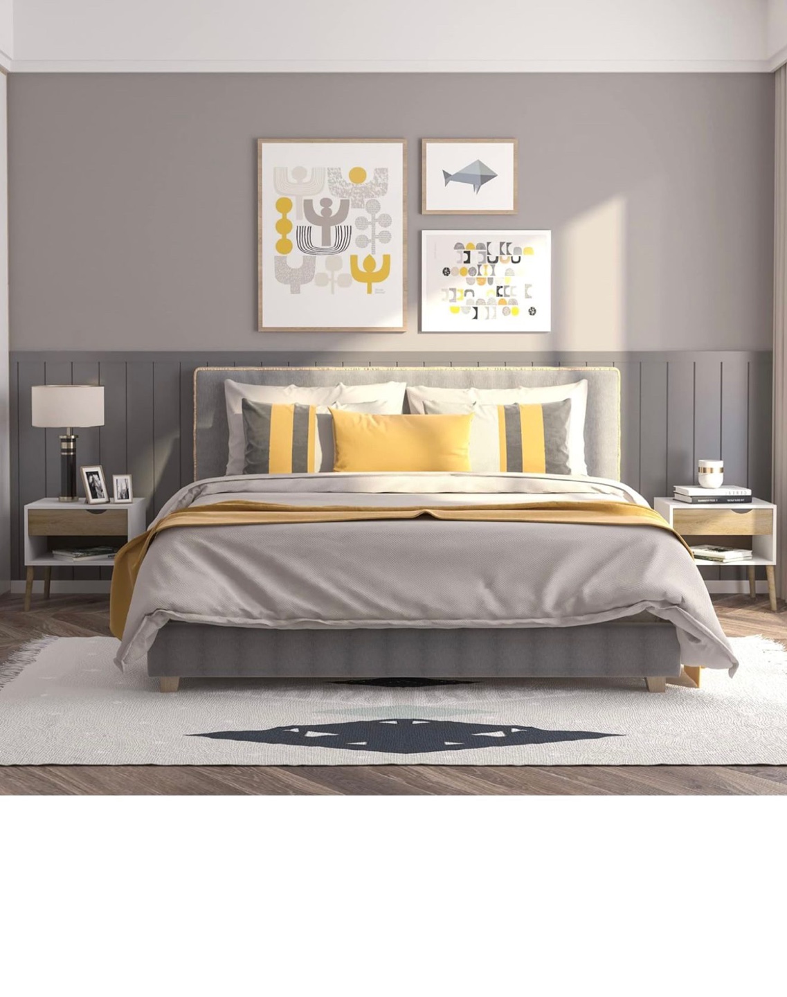 Set of 2 Nightstands with Drawers - photo 2