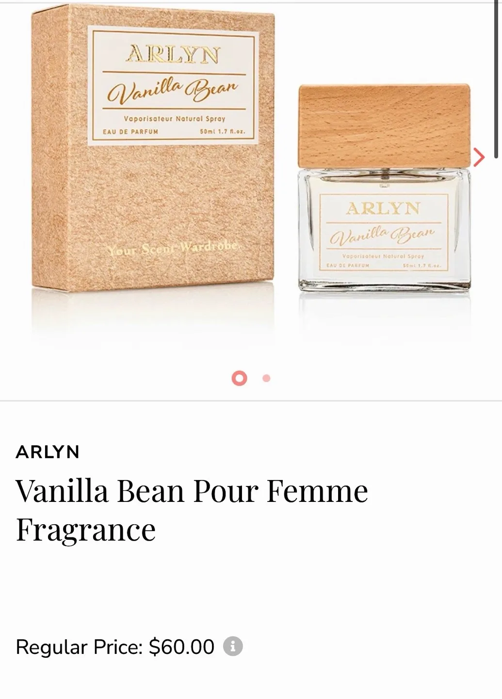 🍓Brand New! REG $83 ARLYN Vanilla Bean Perfume Full Size! image indicator(3)