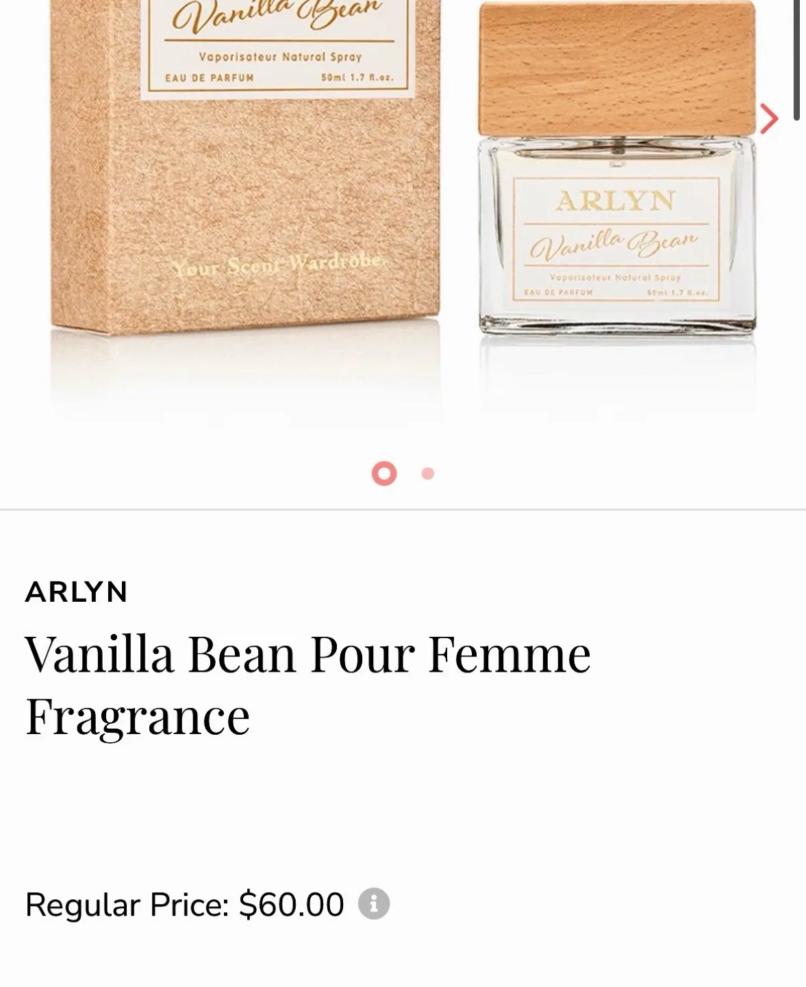 🍓Brand New! REG $83 ARLYN Vanilla Bean Perfume Full Size! image indicator(6)