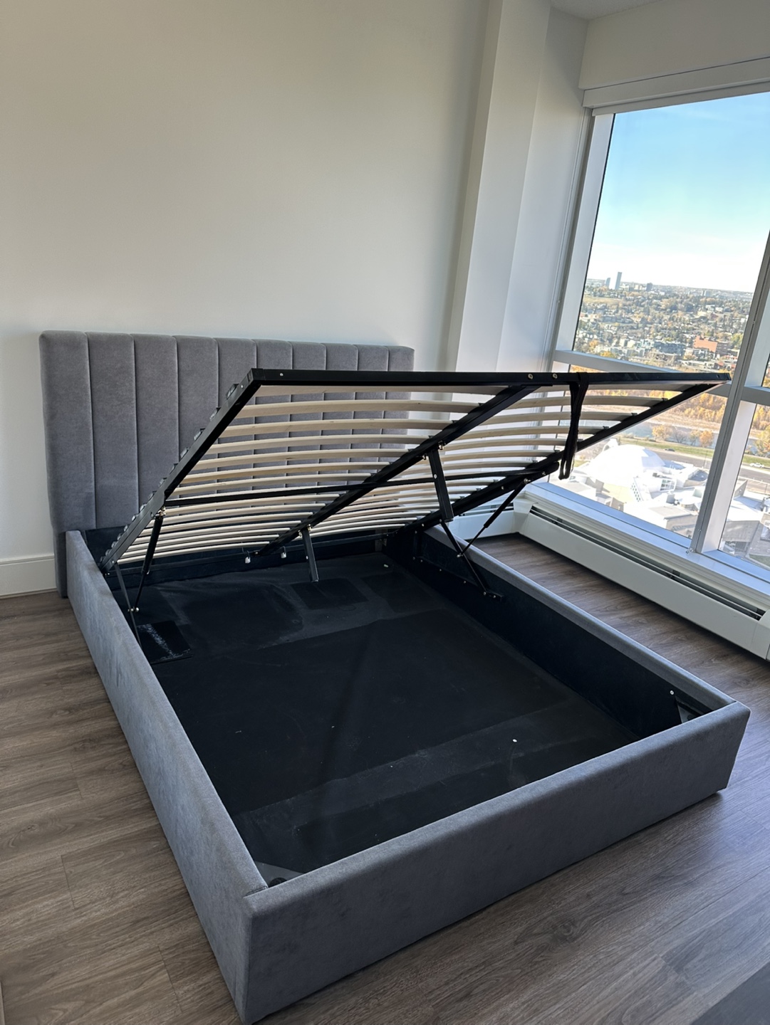 Queen Size Upholstered Bed Frame with Storage - photo 4