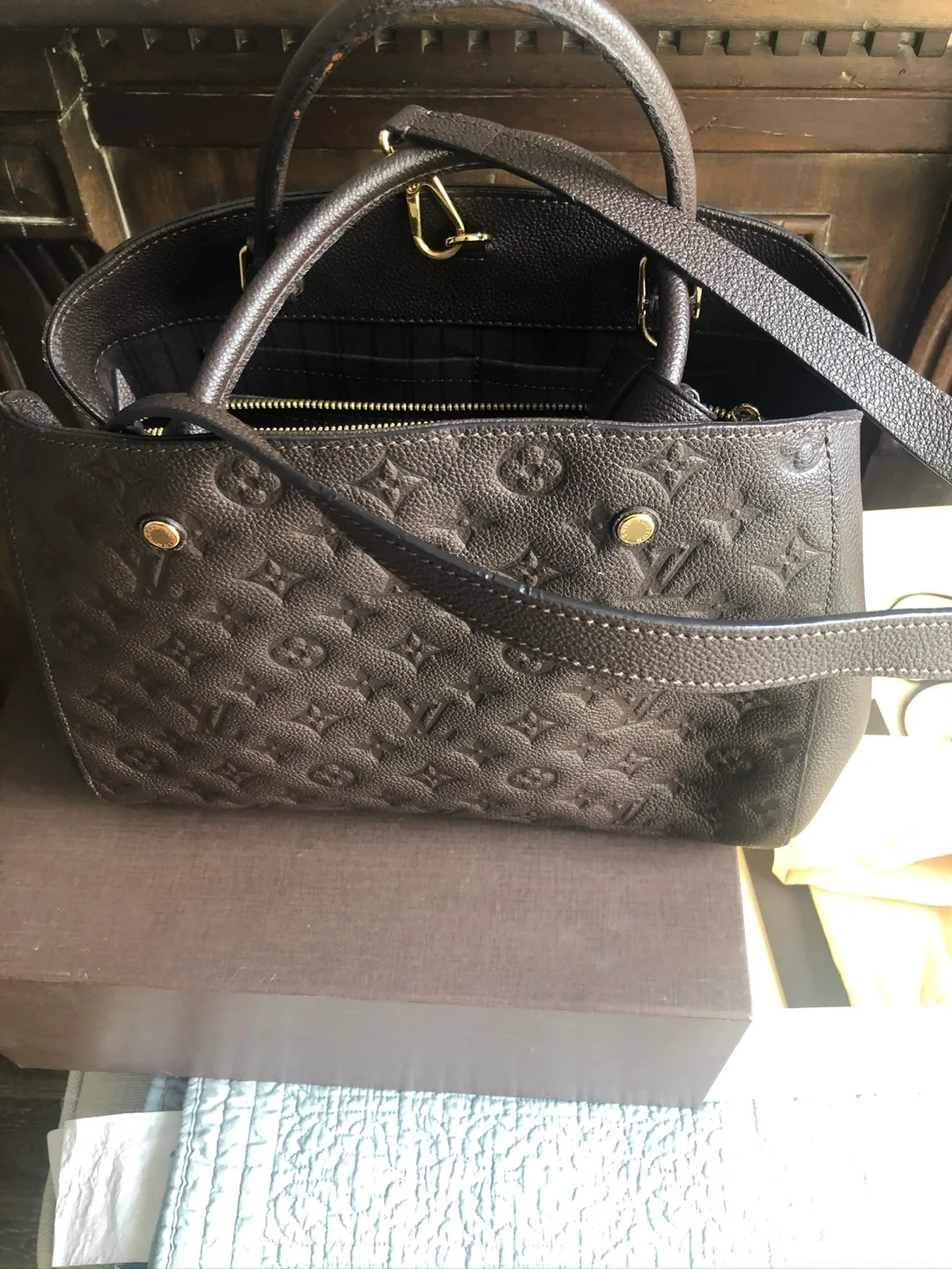 Louis Vuitton  Brown Monogram Empriente Leather Handbag image indicator(8)