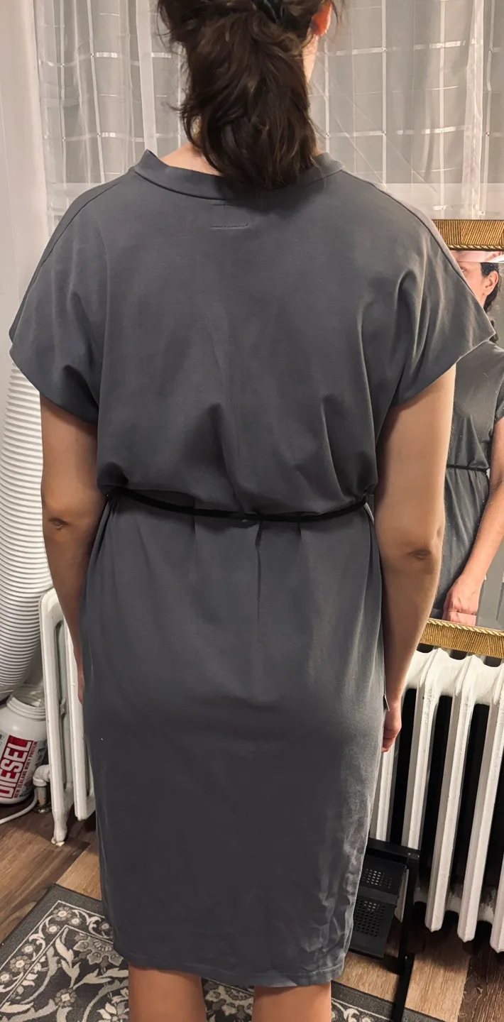 Grey T-Shirt Dress with Belt image indicator(3)