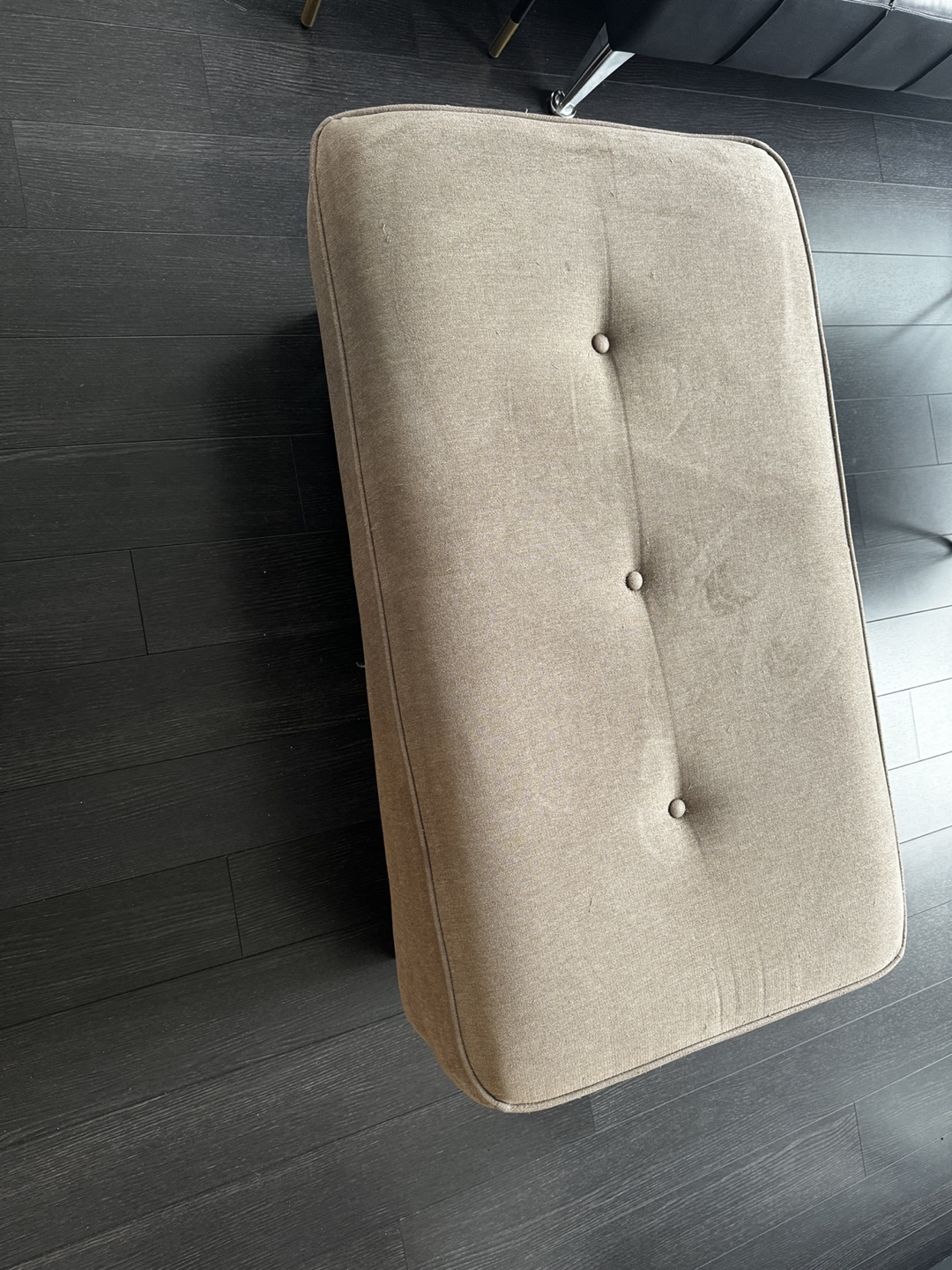 Beige Upholstered Ottoman - photo 2