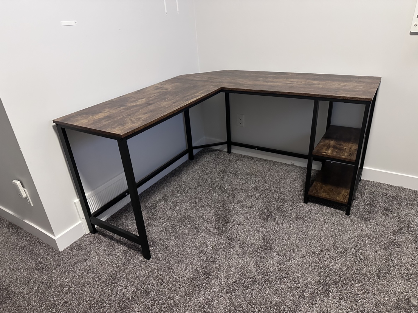 L-Shaped Computer Desk with Storage Shelves - photo 2