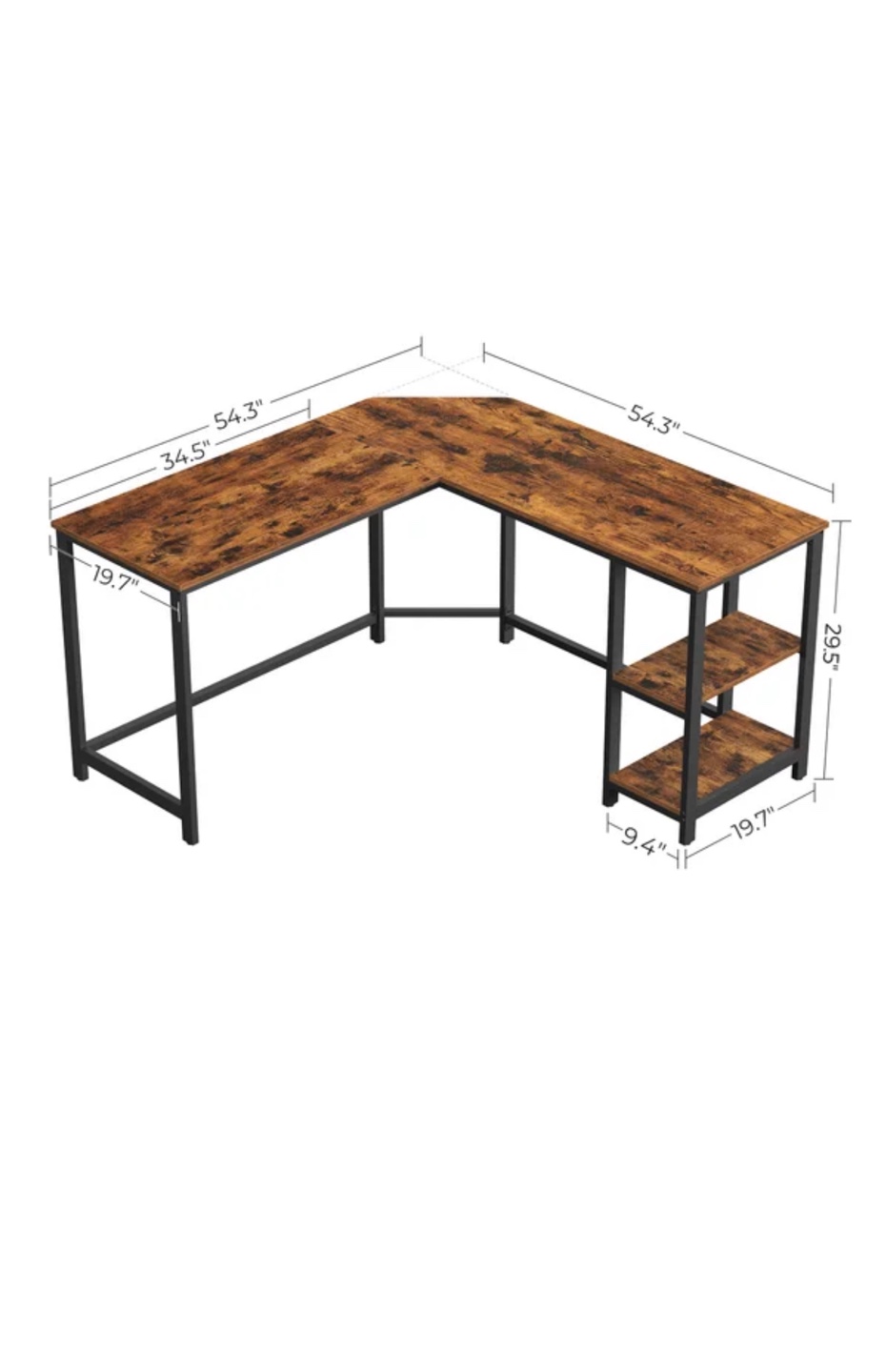 L-Shaped Computer Desk with Storage Shelves - photo 4