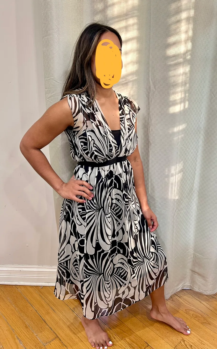Black and White Floral Dress thumbnail