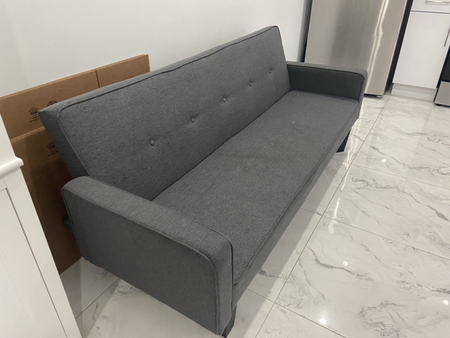 Grey Futon Sofa Bed - photo 4