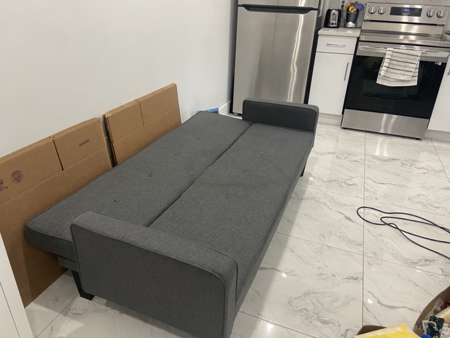 Grey Futon Sofa Bed - photo 2