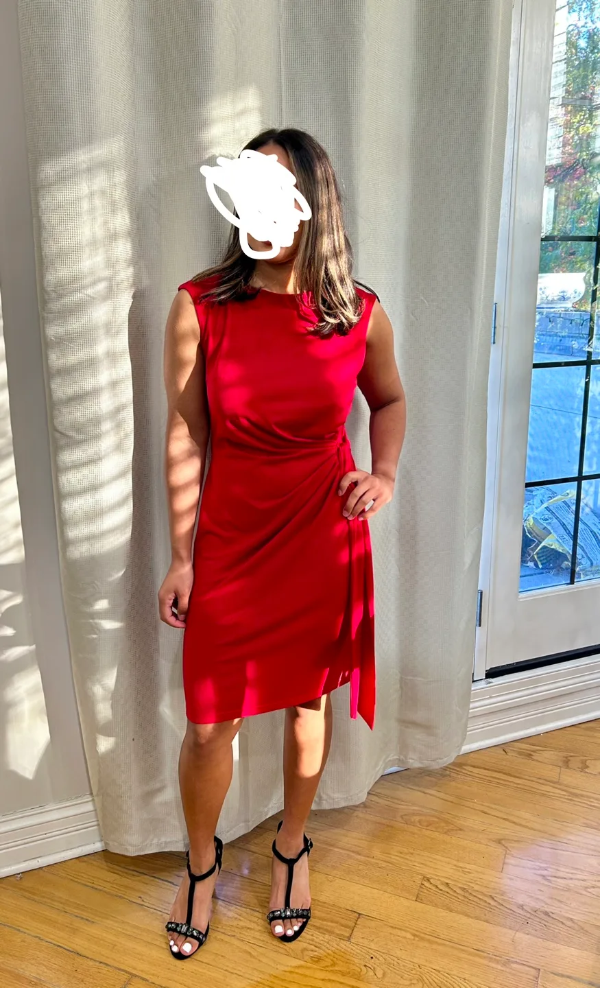 Red Sleeveless Knee-Length Dress thumbnail