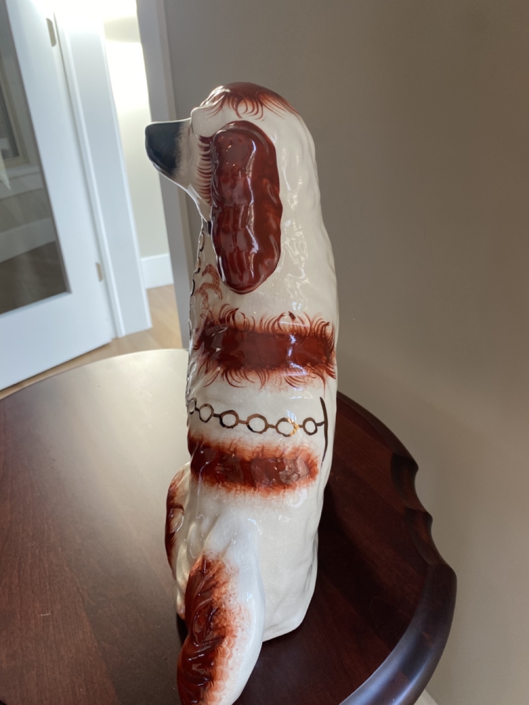 Pair of Staffordshire Ware Spaniel Figurines - photo 3