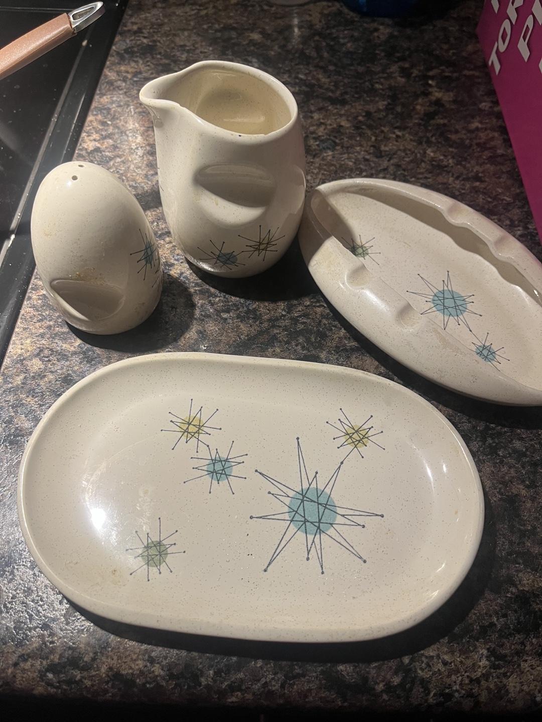 Mid Century Modern Atomic Starburst Serving Set - photo 2