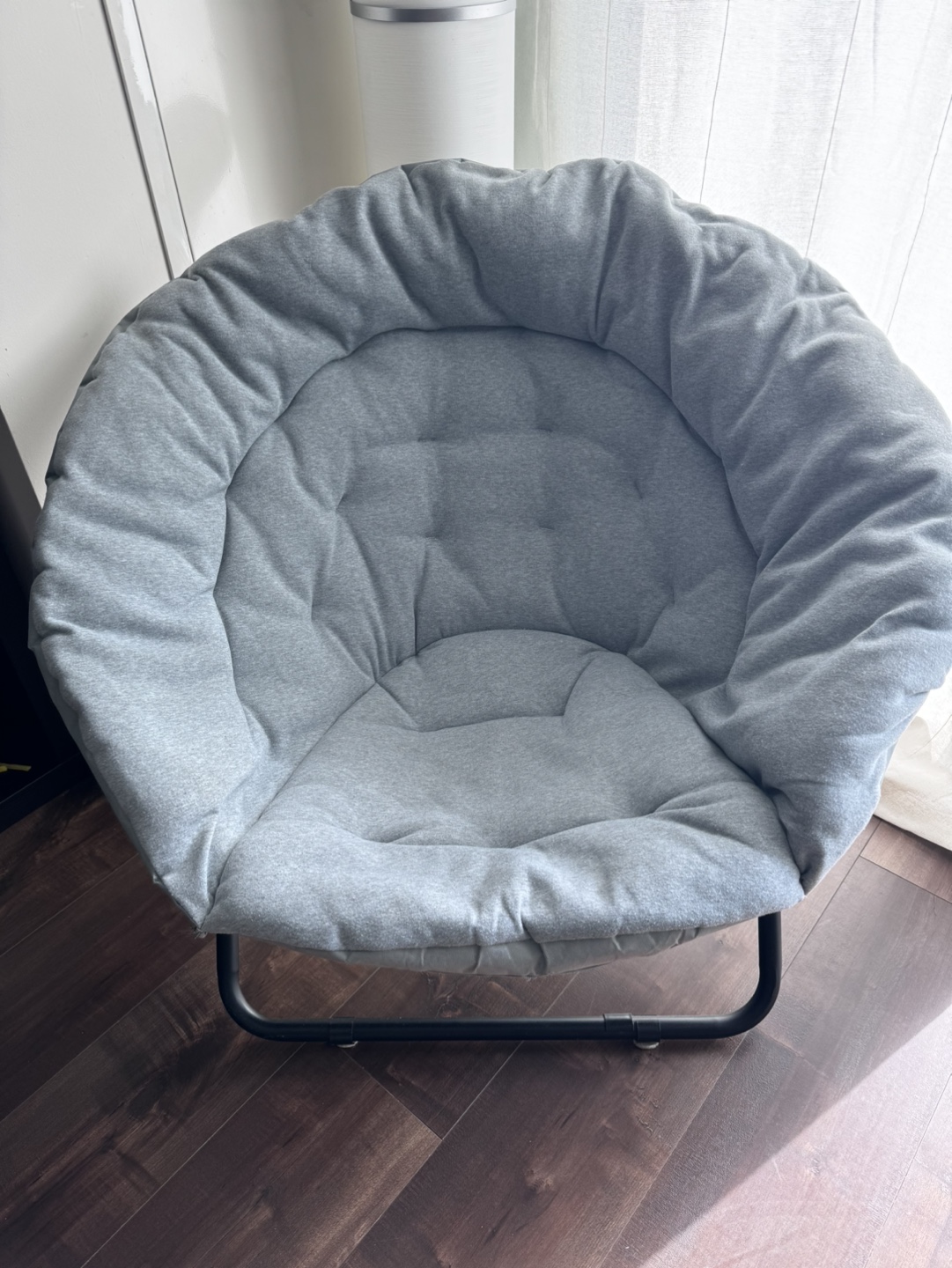 Grey Round Folding Chair