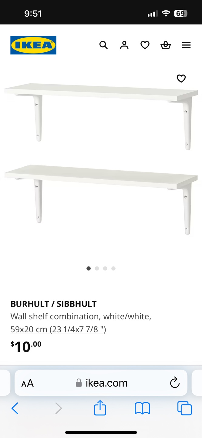 3 IKEA Wall Shelves-White-$20 Pls read Description - photo 2