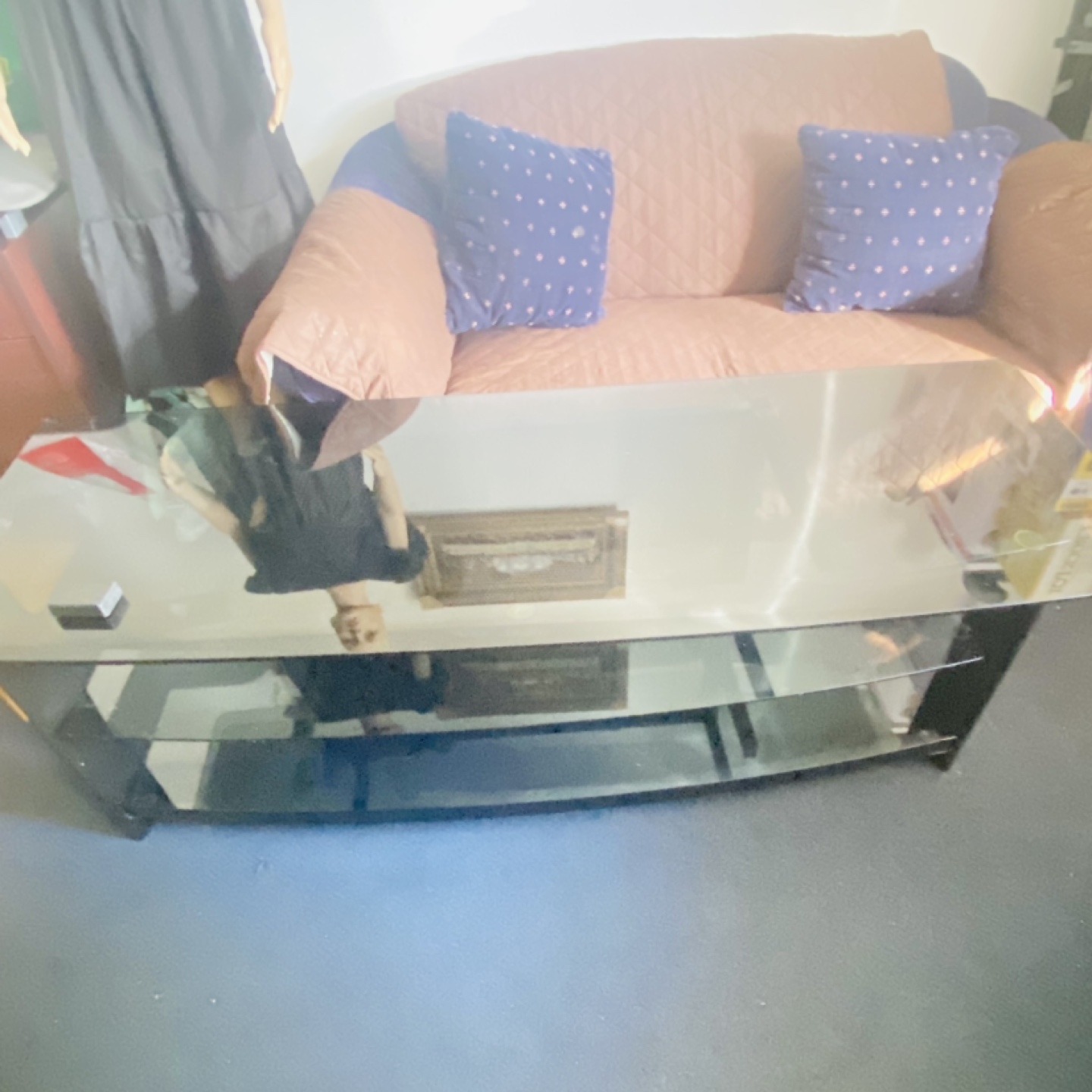 Black Glass TV Stand