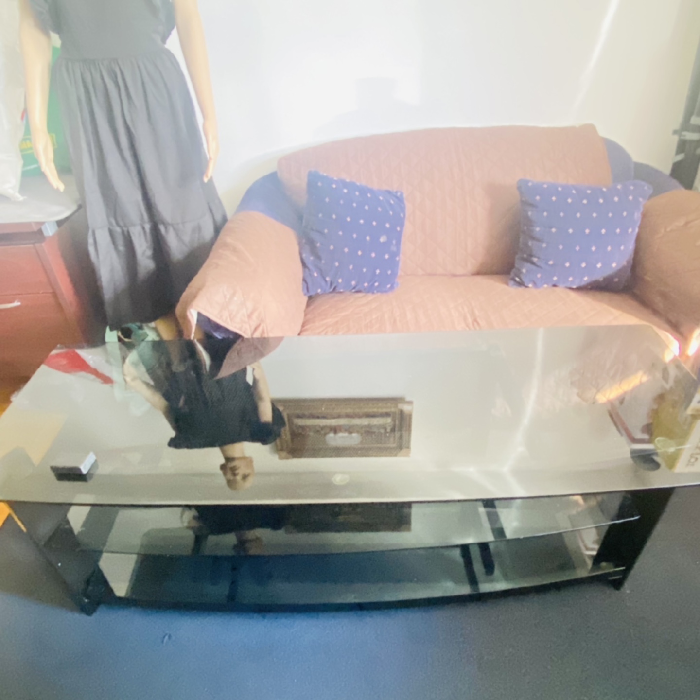 Black Glass TV Stand - photo 4