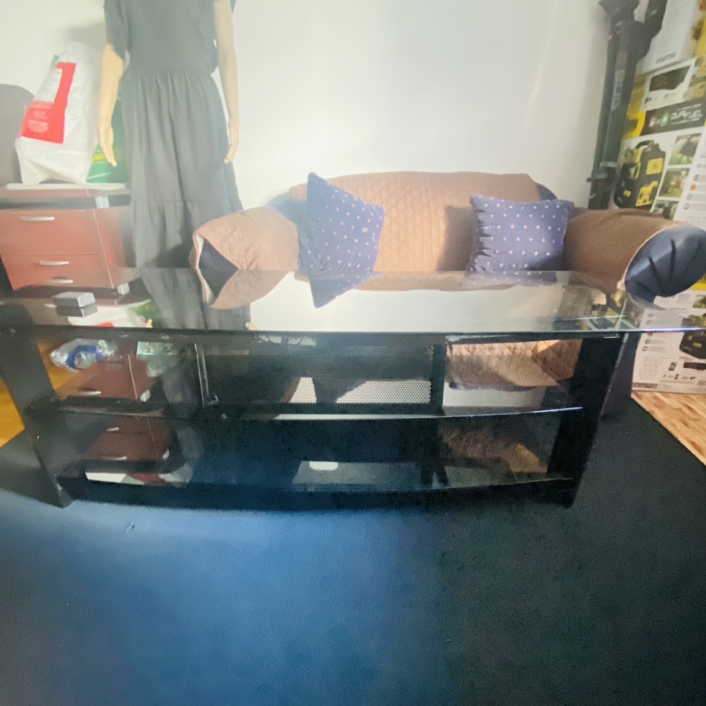 Black Glass TV Stand - photo 2