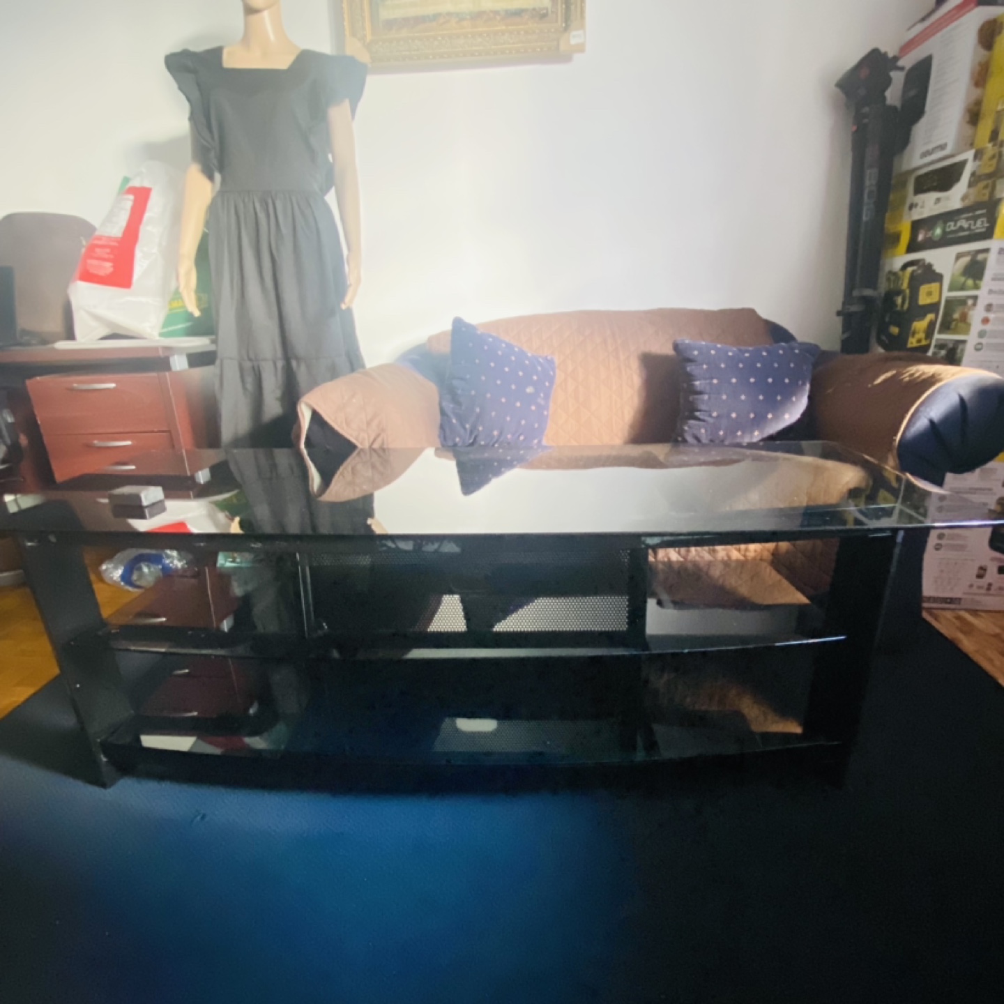 Black Glass TV Stand - photo 3