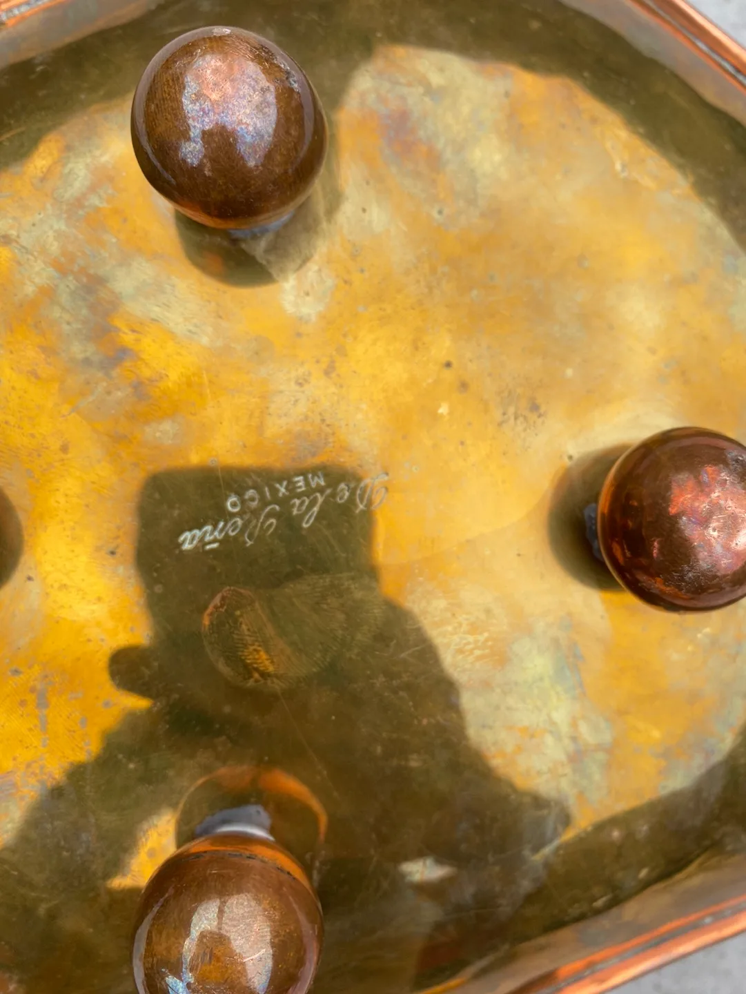 Brass Serving Dish with Copper Accents image indicator(3)