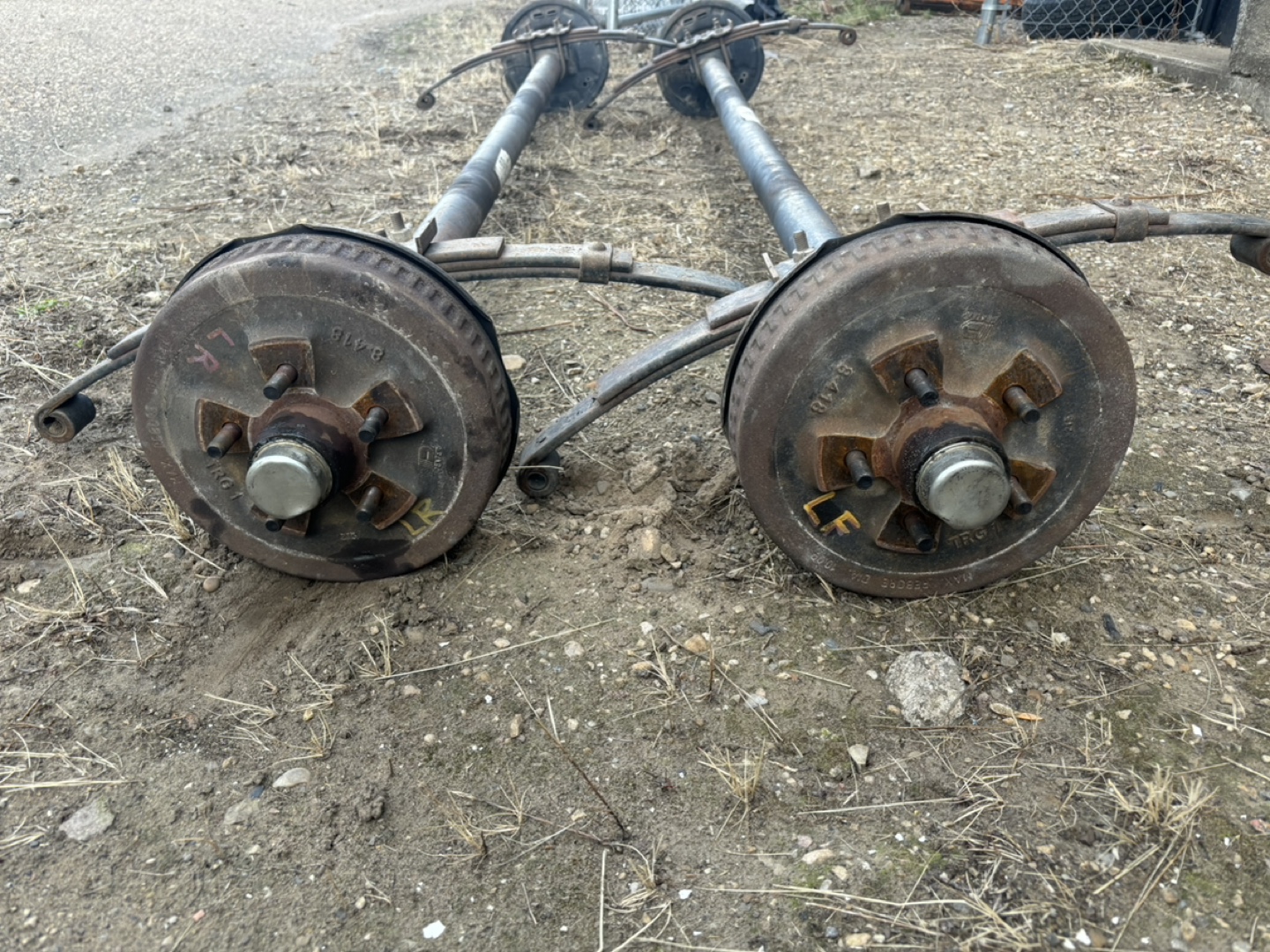 Pair of used complete 3000 pound dexter trailer axles - photo 3