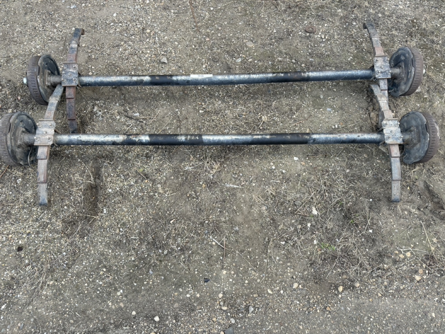 Pair of used complete 3000 pound dexter trailer axles