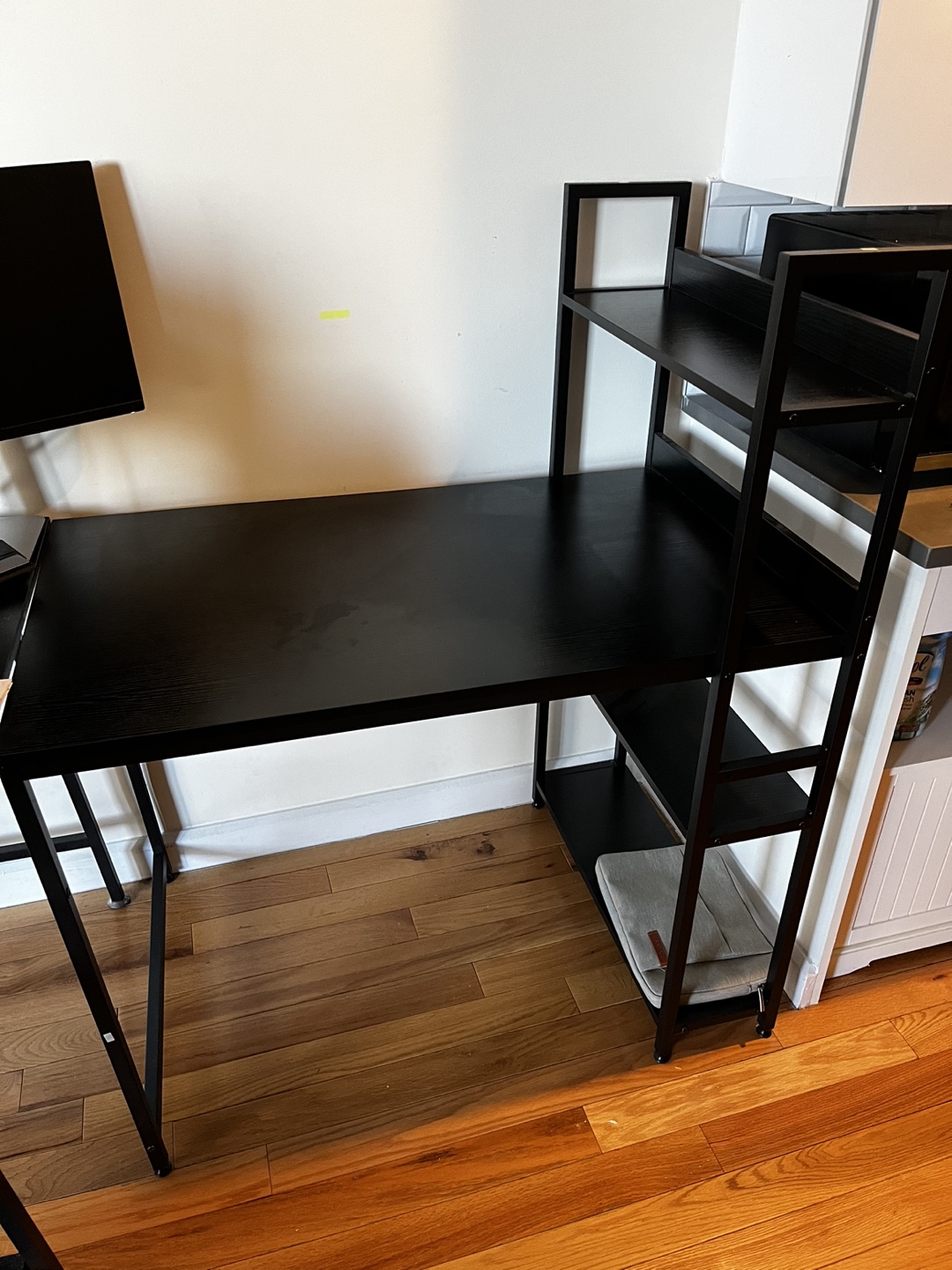 Black Computer Desk with Bookshelf