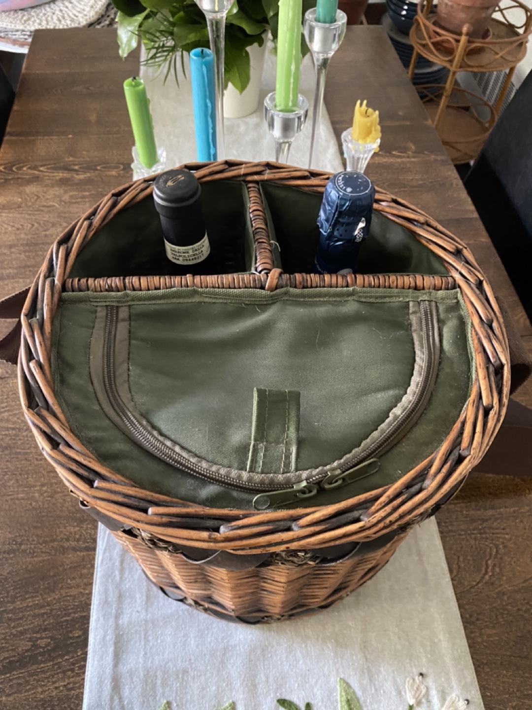 Wicker Wine Picnic Basket - photo 2