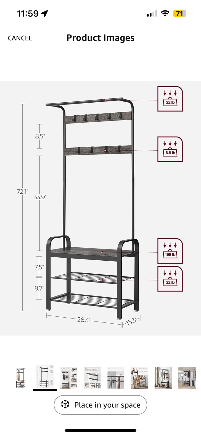 Coat Rack with Shoe Shelf - photo 2
