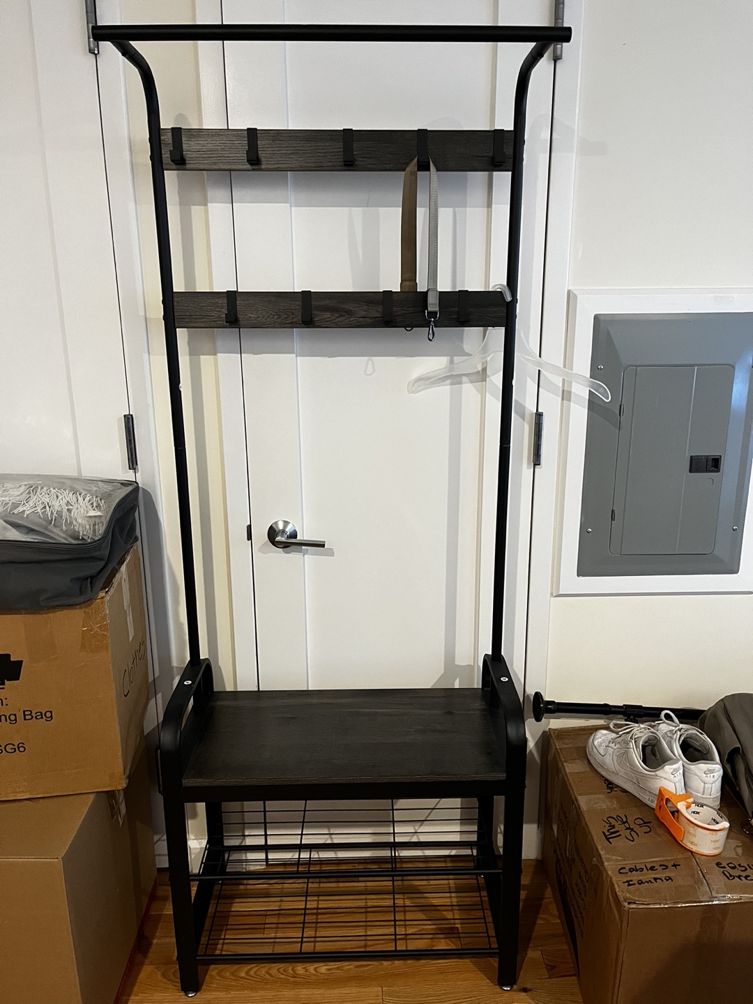 Coat Rack with Shoe Shelf
