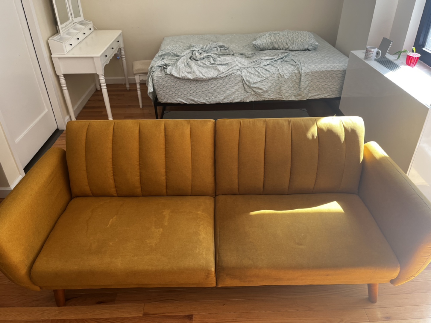 Yellow Futon Sofa Bed - photo 2