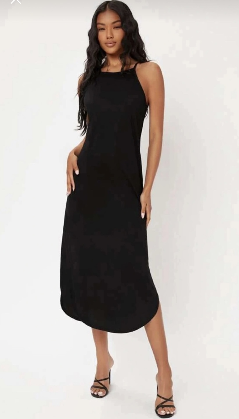 Solid Curved Hem Cami Dress size S