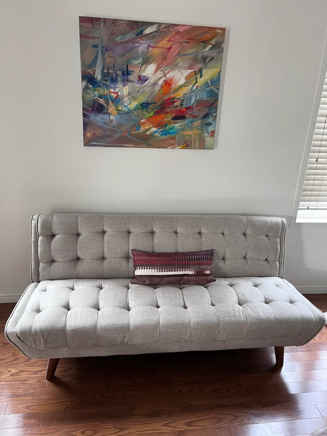 Beige/light grey Structube Futon Sofa Bed thumbnail